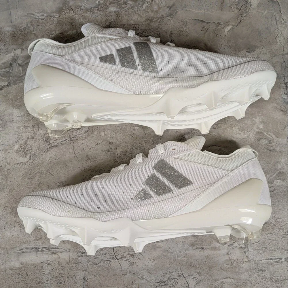 Adidas Adizero Electric Men's 10 White Metallic Silver Football Cleats IE4374